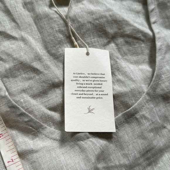 100% Linen natural Swing Beach Tank Dress GIANA L NWT - Picture 8 of 8